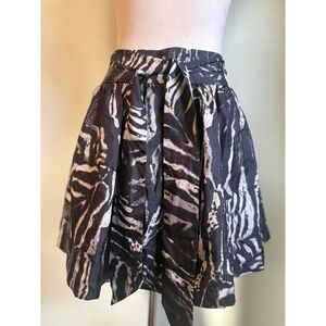 EXPRESS DESIGN STUDIO y2k Zebra  Silk Skirt 0 boho whimsi flowy dainty black